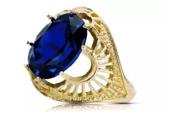 14k žluté zlato Safír  Vintage vrc003y